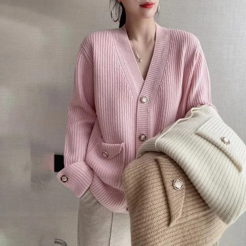 Long sleeve coat women's striped thick sweater cardigan soft waxy solid color loose knit shirt women's single breasted
Long sleeve coat women's striped thick sweater cardigan soft waxy solid color loose knit shirt women's single breasted
