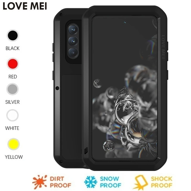 

Hot Powerful Case For Samsung Galaxy S22 S21 S20 Fe Ultra Anti-knocked Aluminum Metal Gorilla Toughened Glass Phone Cover