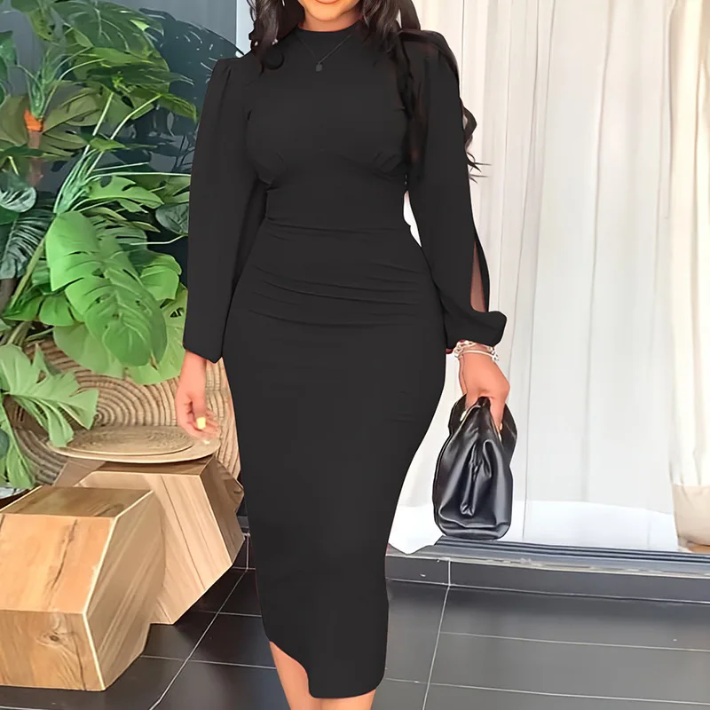 2023 Spring and Summer Women's Elegant Fashion Round Neck Long Sleeve Slim Fit Party Dress
2023 Spring and Summer Women's Elegant Fashion Round Neck Long Sleeve Slim Fit Party Dress