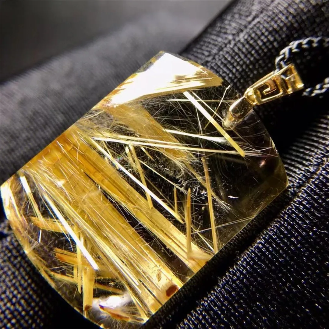 Natural Gold Rutilated Quartz Pendant Jewelry For Woman Lady Man Reiki Gift 18K Gold Crystal 25x18x6mm Beads Rare Gemstone AAAAA
Natural Gold Rutilated Quartz Pendant Jewelry For Woman Lady Man Reiki Gift 18K Gold Crystal 25x18x6mm Beads Rare Gemstone AAAAA
