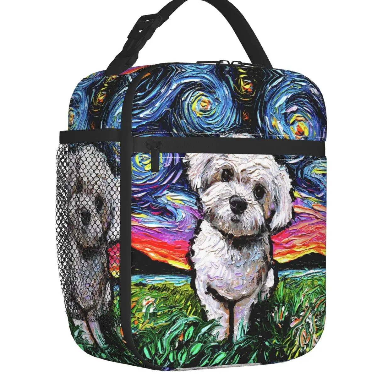 Starry Night Maltipoo Dog Insulated Lunch Bag for Women Portable Pet Lover Cooler Thermal Lunch Box Office Work School
Starry Night Maltipoo Dog Insulated Lunch Bag for Women Portable Pet Lover Cooler Thermal Lunch Box Office Work School