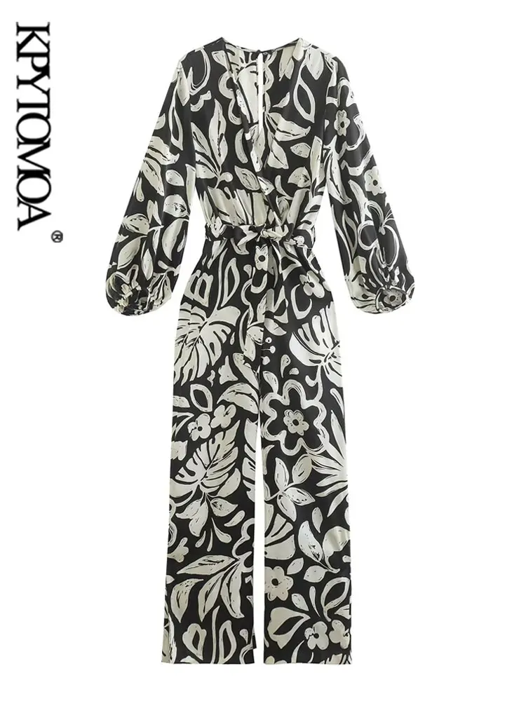 KPYTOMOA Women Fashion With Belt Printed Wrap Jumpsuits Vintage V Neck Long Sleeve Female Playsuits Mujer
KPYTOMOA Women Fashion With Belt Printed Wrap Jumpsuits Vintage V Neck Long Sleeve Female Playsuits Mujer