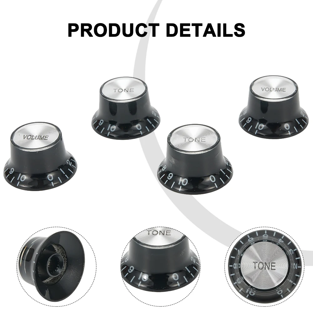 Guitar 2 Tone 2 Volume Control Knobs Silver Top Hat Bell For Gibson Les Paul SG Guitar Accessories 2pcs Volumes And 2pcsTones
Guitar 2 Tone 2 Volume Control Knobs Silver Top Hat Bell For Gibson Les Paul SG Guitar Accessories 2pcs Volumes And 2pcsTones