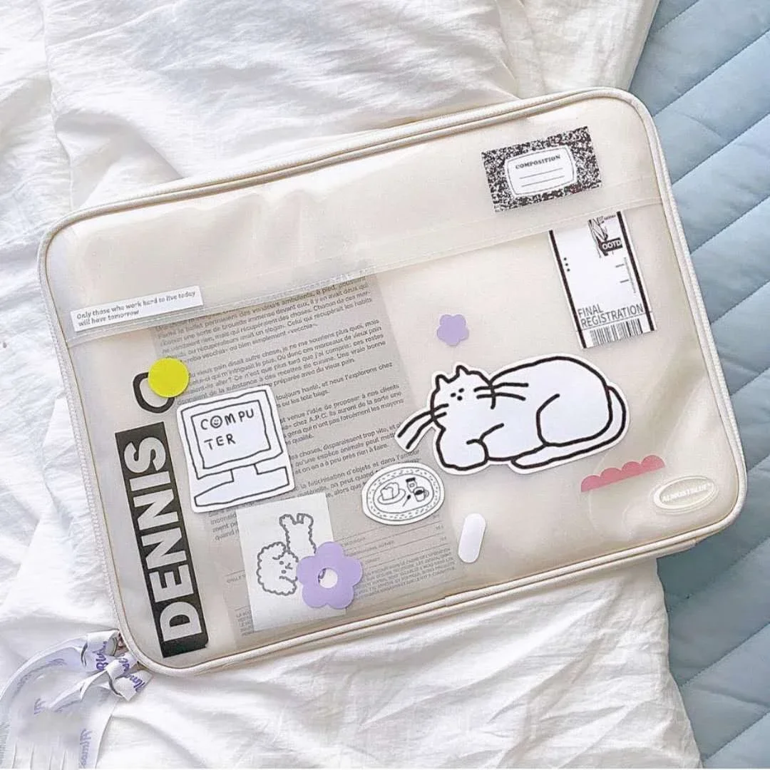 

Laptop Sleeve Carring Case 11 13.3 14 15 Inch Cute Computer Bags for Macbook Air Ipad Pro12.9 Lenovo Transparent Notebook Cover