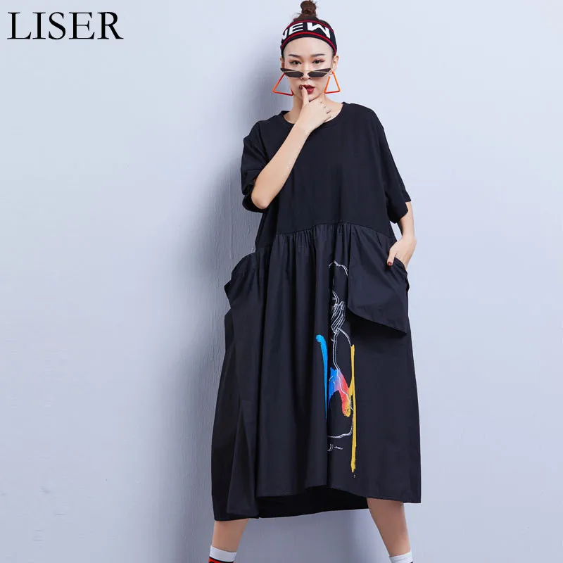 Fashion Loose Large Size Printing Stitching Pocket Dress 2022 Summer New Short Sleeve Black Pullover Dress Women LL876
Fashion Loose Large Size Printing Stitching Pocket Dress 2022 Summer New Short Sleeve Black Pullover Dress Women LL876