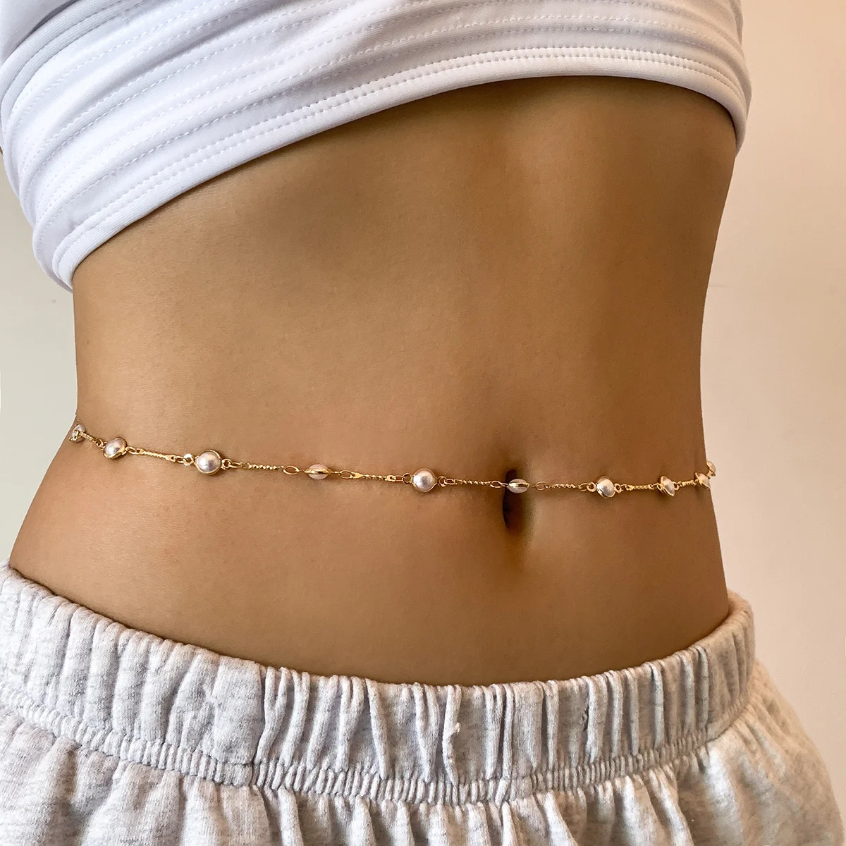 Sexy Sweet Charm Temperament Imitation Pearl Metal Waist Chain Female Single Layer Body Chain Women Belly Chain Girl Waist Chain
Sexy Sweet Charm Temperament Imitation Pearl Metal Waist Chain Female Single Layer Body Chain Women Belly Chain Girl Waist Chain