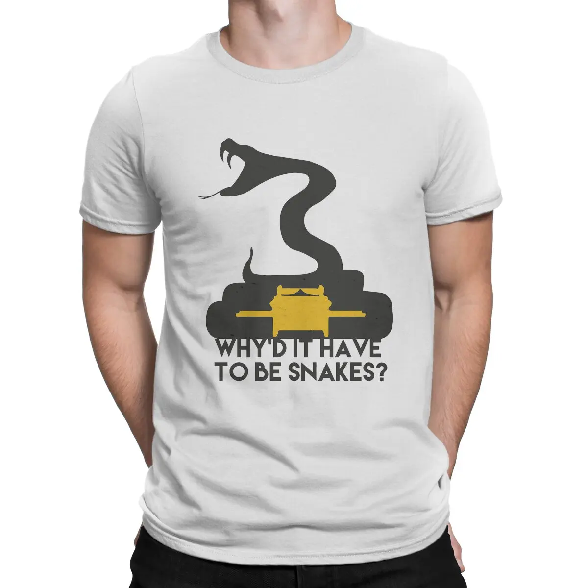 Why'd it have to be Snakes T Shirt for Men 100% Cotton Fashion T-Shirts Crew Neck Raiders of the Lost Ark Tees Short
Why'd it have to be Snakes T Shirt for Men 100% Cotton Fashion T-Shirts Crew Neck Raiders of the Lost Ark Tees Short