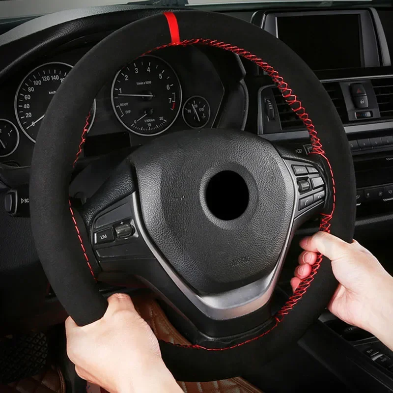 Steering Wheel Cover Turned Fur Hand Sewn Back To Positive Label Suede Leather Abrasive Leather Four Seasons GM Handle Cover
Steering Wheel Cover Turned Fur Hand Sewn Back To Positive Label Suede Leather Abrasive Leather Four Seasons GM Handle Cover