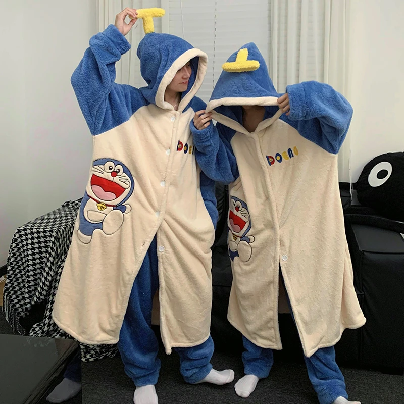 Kigurumis Pajamas Women's Robes Cartoon Cat Coral Velvet Men Nightgown Winter Thick Robe Two piece set trousers Suits Pijama
Kigurumis Pajamas Women's Robes Cartoon Cat Coral Velvet Men Nightgown Winter Thick Robe Two piece set trousers Suits Pijama