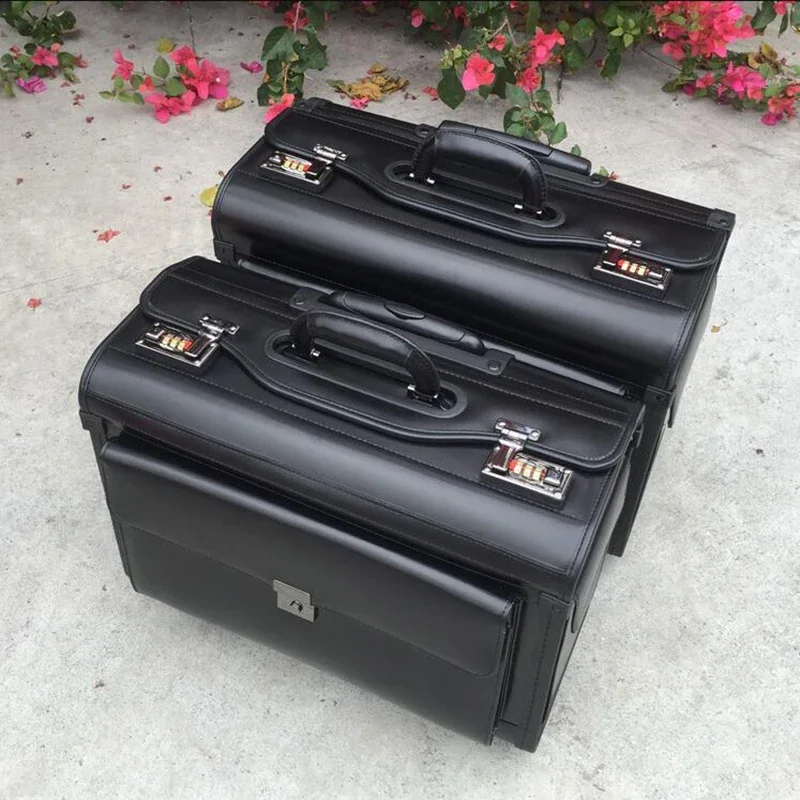 19" Inch Genuine Cow Leather Airline Pilot Trolley Luggage Cabin Suitcase Travel Bag For Business
19" Inch Genuine Cow Leather Airline Pilot Trolley Luggage Cabin Suitcase Travel Bag For Business