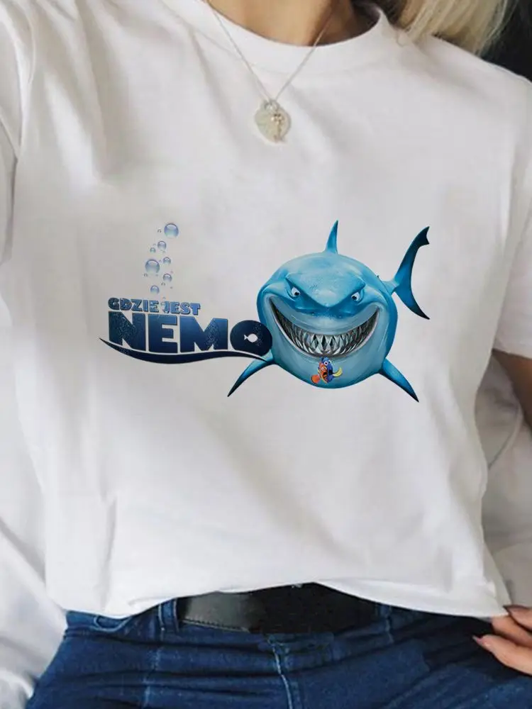 Shark Bruce Print Finding Nemo Series Disney Women White Tops Tee Four Seasons Short Sleeve High Quality Dropship Female Clothes
Shark Bruce Print Finding Nemo Series Disney Women White Tops Tee Four Seasons Short Sleeve High Quality Dropship Female Clothes