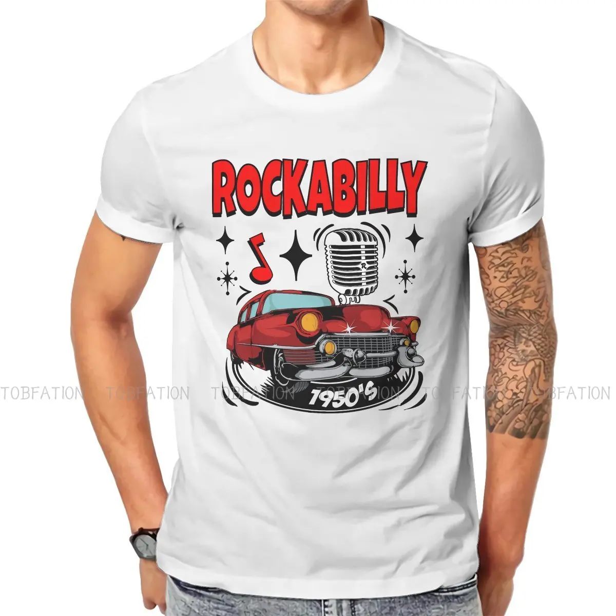 

Rockabilly Music 1950s Sock Hop Dance Rock and Roll Vintage Doo Wop 50s T Shirt Tshirt Loose O-Neck Men Clothing
