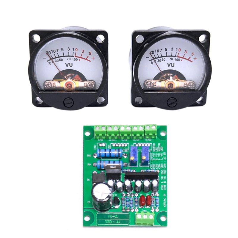 

9-12VDC Stereo Amplifier Board VU Level Sound Level Adjustable Driver