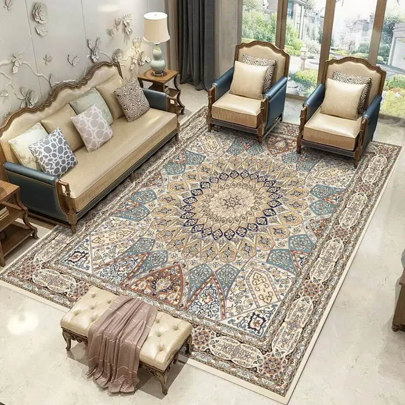 

Vintage Persian Living Room Anti-skid Floor Mats Decoration Bedroom Bedside Carpet Large Area Rugs for Hallway Entry Door Mat