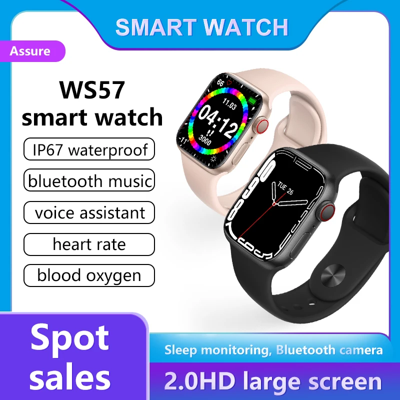 WS57 Smart Watch 2 Inch HD Full Touch Screen Bluetooth Call Message Reminder Music Play Heart Rate Blood Oxygen Sports Monitor
WS57 Smart Watch 2 Inch HD Full Touch Screen Bluetooth Call Message Reminder Music Play Heart Rate Blood Oxygen Sports Monitor