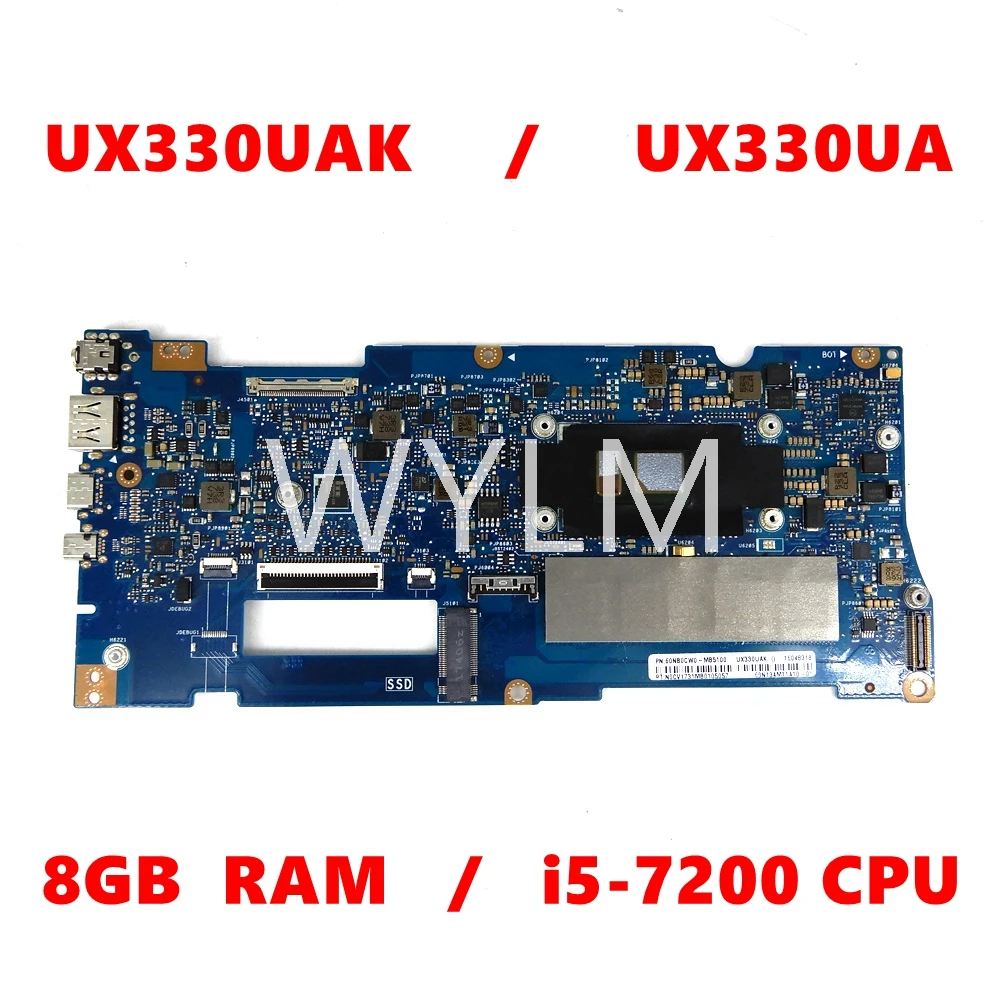 

UX330UAK i5-7200CPU 8GB RAM Motherboard For ASUS UX330U UX330UAK UX330UA 60NB0CW0-MB5100 Laptop Mainboard Tested free shipping