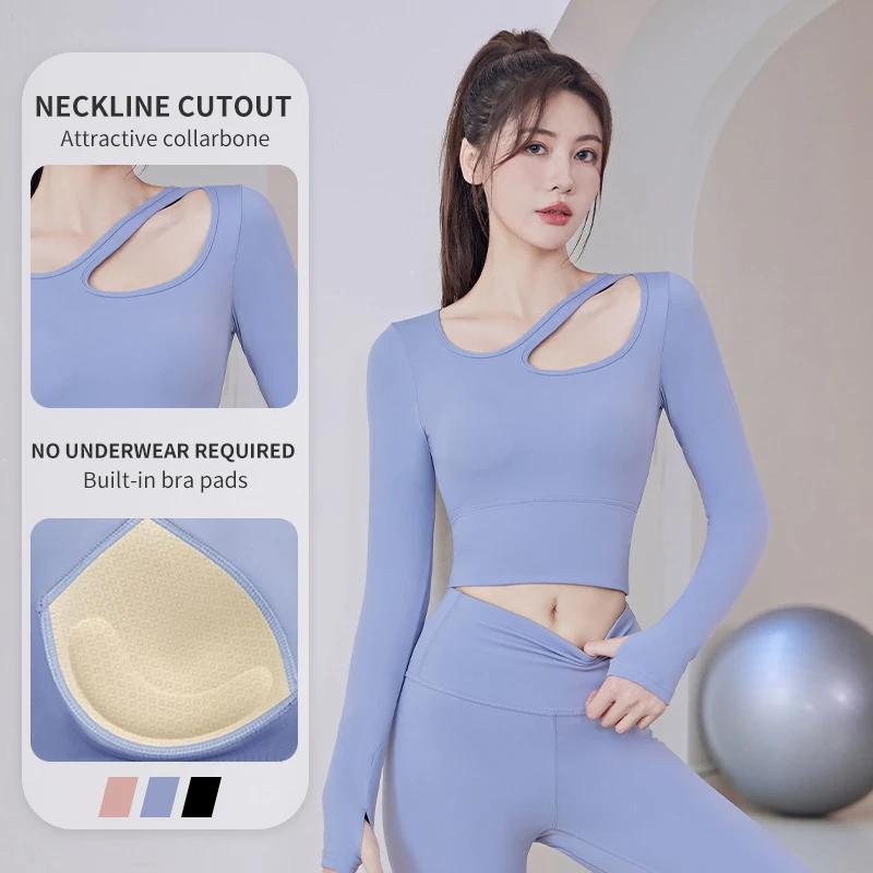 Spring and Summer Yoga Clothing with Chest Pad Round Neck Fitness Running Sports Pilates Training Tight Long-sleeved Clothing
Spring and Summer Yoga Clothing with Chest Pad Round Neck Fitness Running Sports Pilates Training Tight Long-sleeved Clothing