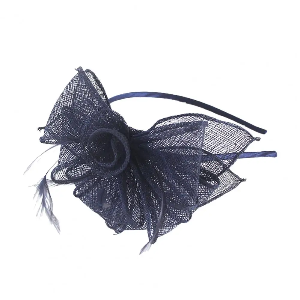 

Женская многослойная повязка на голову, однотонная Вуалетка в форме пера, цветка, банта, для невесты или выпускного вечера
