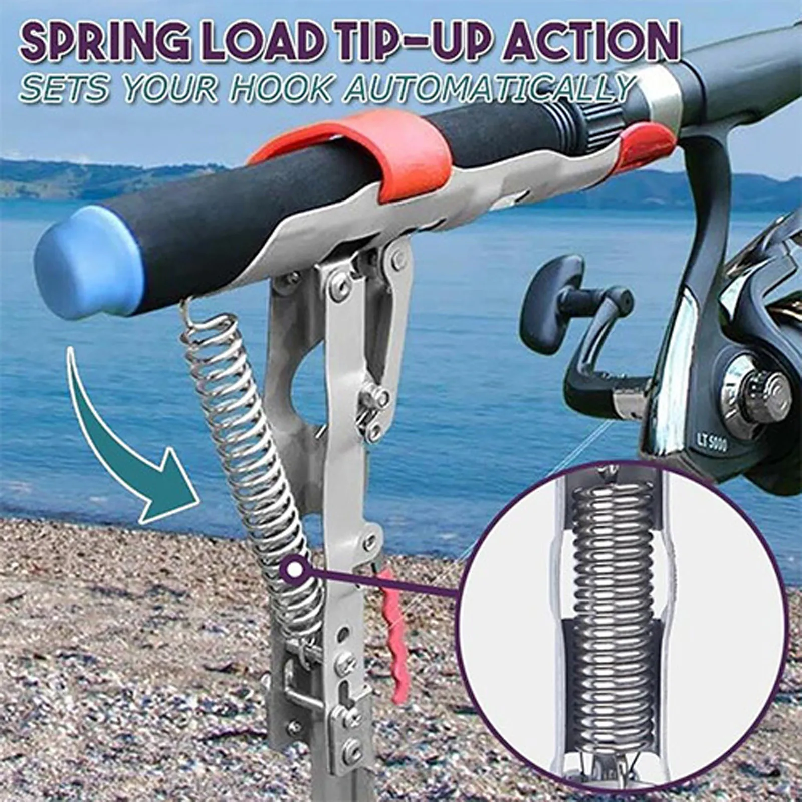 Fishing Rod Holder Spring Automatic Stainless Steel Adjustable Sensitivity Folding Fishing Rod Frame Accessories Bracket#g3
Fishing Rod Holder Spring Automatic Stainless Steel Adjustable Sensitivity Folding Fishing Rod Frame Accessories Bracket#g3