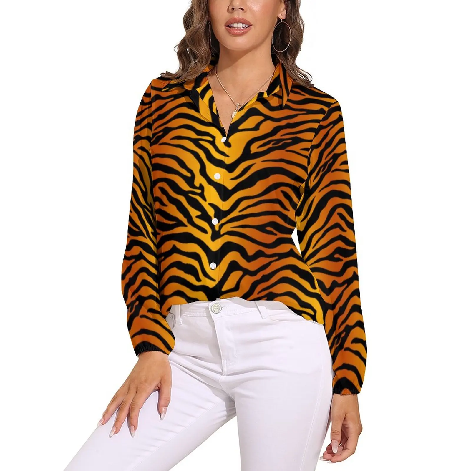 Tiger Print Blouse Black Stripes Vintage Design Blouses Woman Long Sleeve Streetwear Shirt Autumn Oversize Top
Tiger Print Blouse Black Stripes Vintage Design Blouses Woman Long Sleeve Streetwear Shirt Autumn Oversize Top