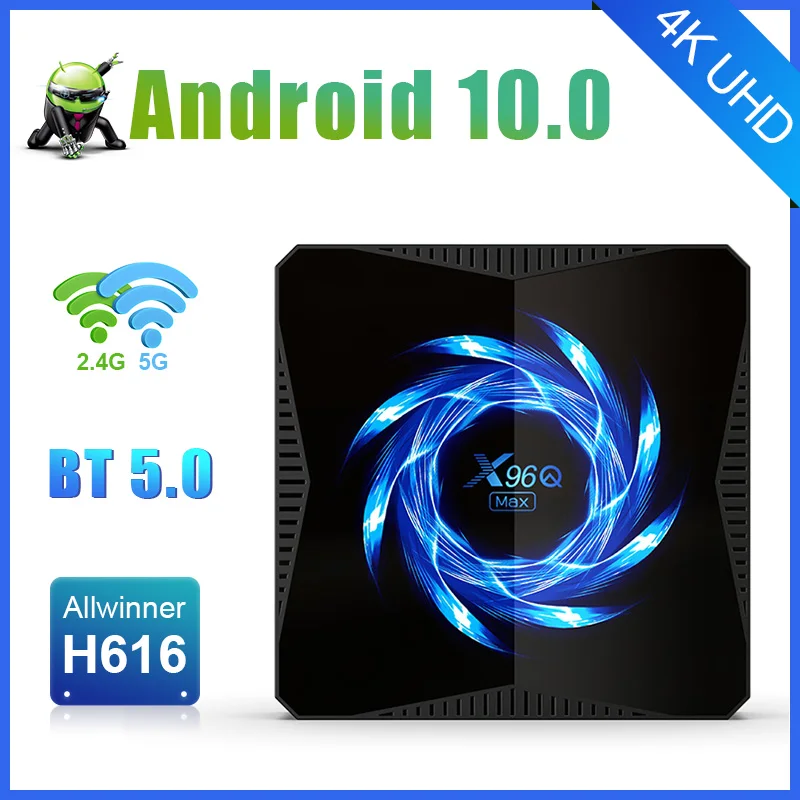 

X96Q MAX Android 10.0 Smart TV BOX 4K 2.4G/5G 4GB 32GB 64GB Support BT 5.0 Allwinner H616 Quar Core Set Top Box Media Player