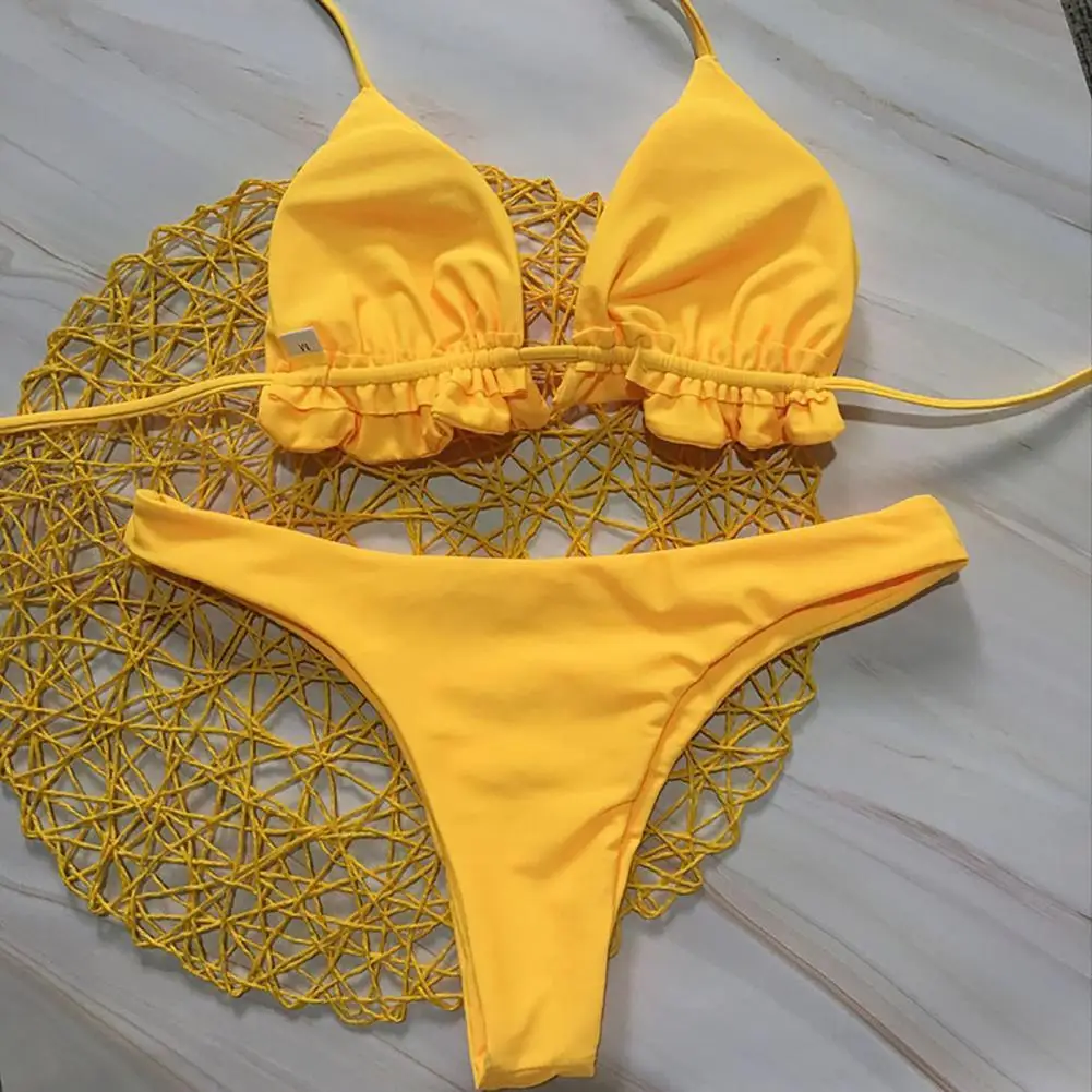 Sexy Women Bikini Brazilian Swimsuit Bikini Push Up Ruffle Padded Bra Low Cut Thong TwoPiece Bathing Suit Push-up Bra Bikini Set
Sexy Women Bikini Brazilian Swimsuit Bikini Push Up Ruffle Padded Bra Low Cut Thong TwoPiece Bathing Suit Push-up Bra Bikini Set