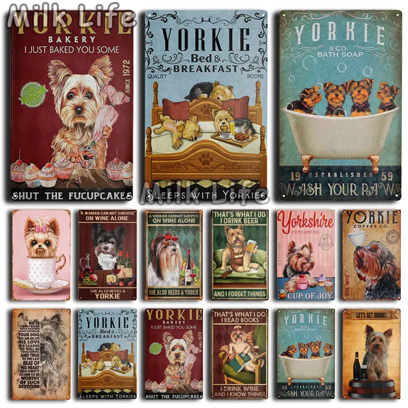 Metal Signs Yorkie Bed Breakfast Sleeps with Yourkies Vintage Aluminum Tin Sign Wall Poster for Farmhouse Home Room Decoration
Metal Signs Yorkie Bed Breakfast Sleeps with Yourkies Vintage Aluminum Tin Sign Wall Poster for Farmhouse Home Room Decoration