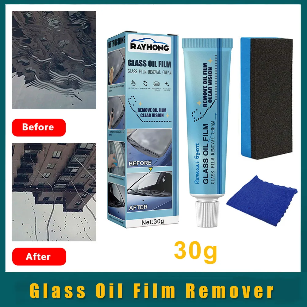 30g Car Glass Oil Film Remover Glass Film Polishing Cleaner Agent Windshield Glass Window Cleaning Liquid with Sponge Towel
30g Car Glass Oil Film Remover Glass Film Polishing Cleaner Agent Windshield Glass Window Cleaning Liquid with Sponge Towel