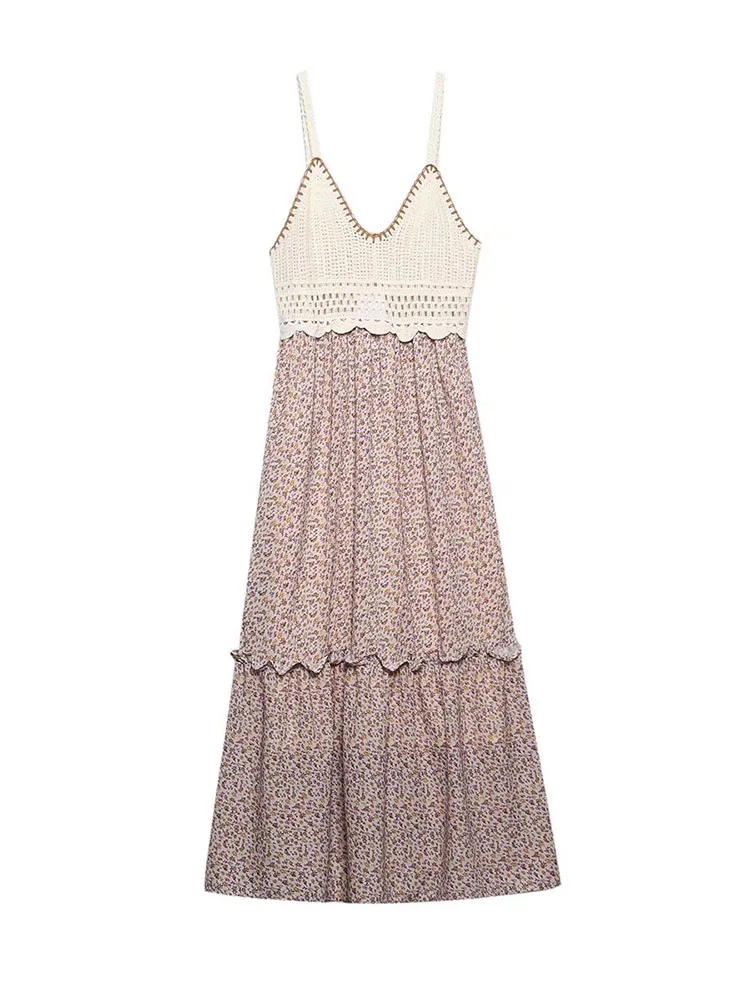 YLJHQX 2022 New Summer Women Fashion Knitted Panel Flower Print Slip Dress Casual Loose Sleeveless V Neck Female Midi Dress
YLJHQX 2022 New Summer Women Fashion Knitted Panel Flower Print Slip Dress Casual Loose Sleeveless V Neck Female Midi Dress