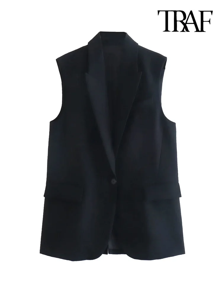 Traf moda feminina com bolsos lapela collar colete vintage sem mangas botão frontal feminino outerwear chic topos
Traf moda feminina com bolsos lapela collar colete vintage sem mangas botão frontal feminino outerwear chic topos