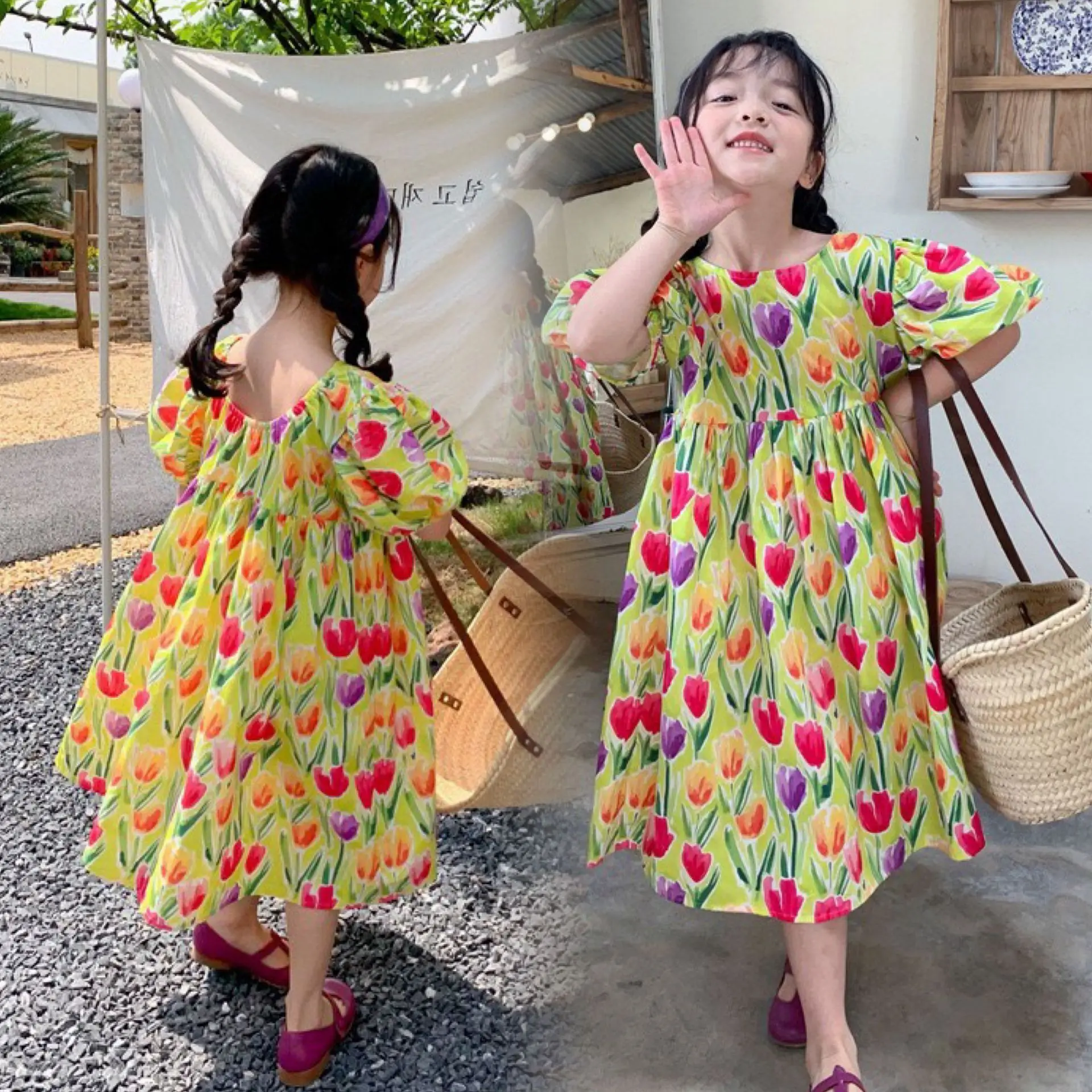 Children's Flower Dress Summer Girls' Puff Sleeve Princess Dress Children's Dress 3-8 Years Old
Children's Flower Dress Summer Girls' Puff Sleeve Princess Dress Children's Dress 3-8 Years Old