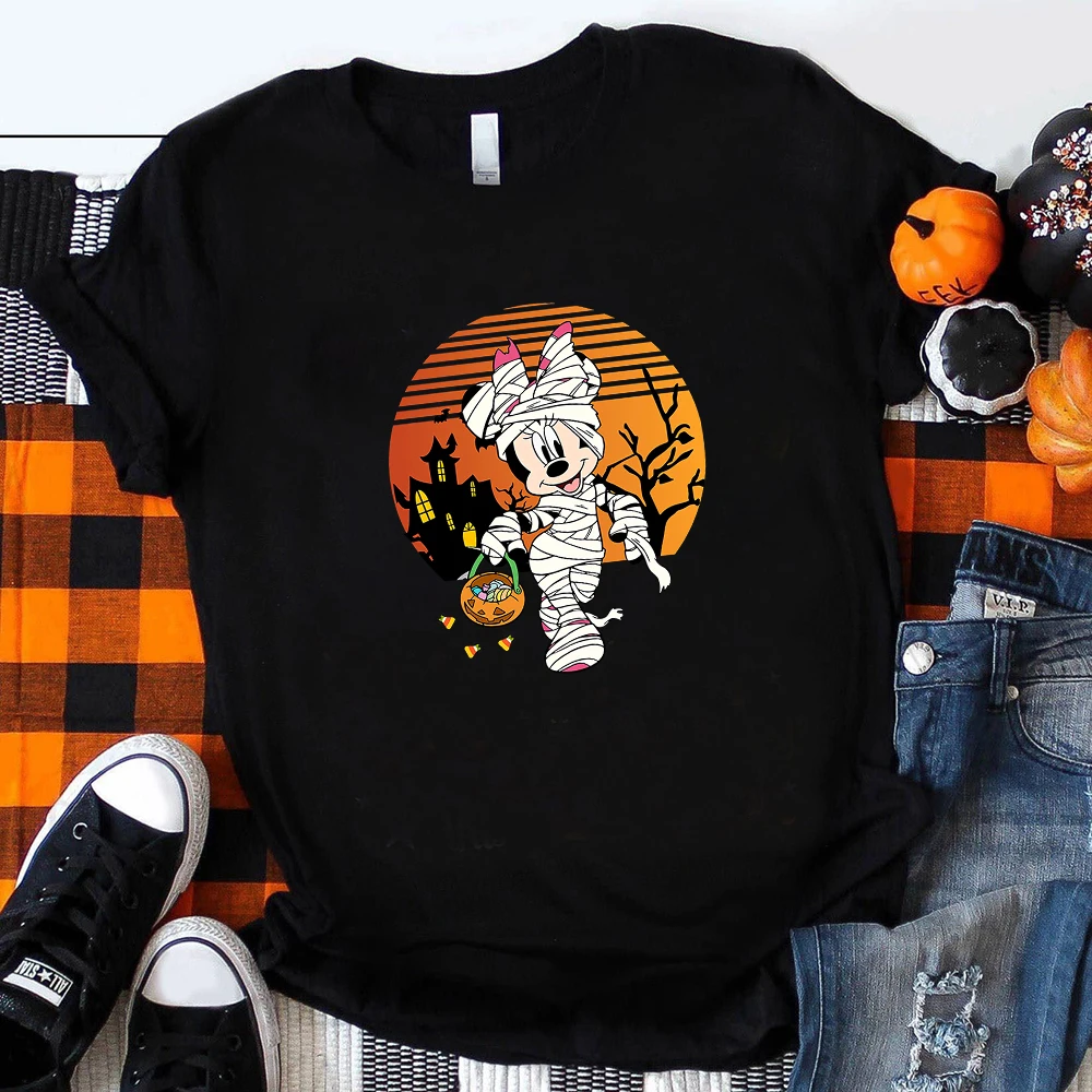 Disney Funny Minnie Women's T-shirts Trick or Treat Cute Halloween Clothes Festival Vibe Fashion Female T Shirt Free Shipping
Disney Funny Minnie Women's T-shirts Trick or Treat Cute Halloween Clothes Festival Vibe Fashion Female T Shirt Free Shipping