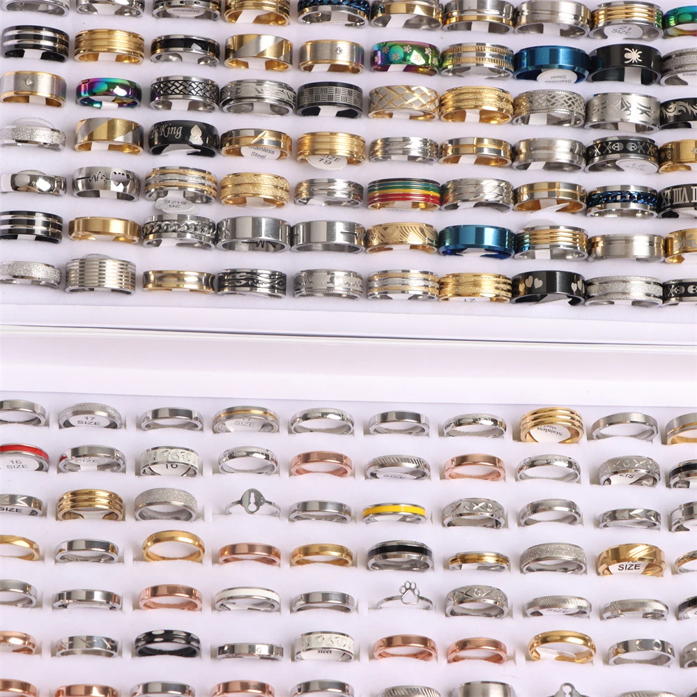 20Pcs/Lot Different Styles Fashion Stainless Steel Rings for Men Women Party Wedding Engagement Jewelry Accessories Gifts
20Pcs/Lot Different Styles Fashion Stainless Steel Rings for Men Women Party Wedding Engagement Jewelry Accessories Gifts