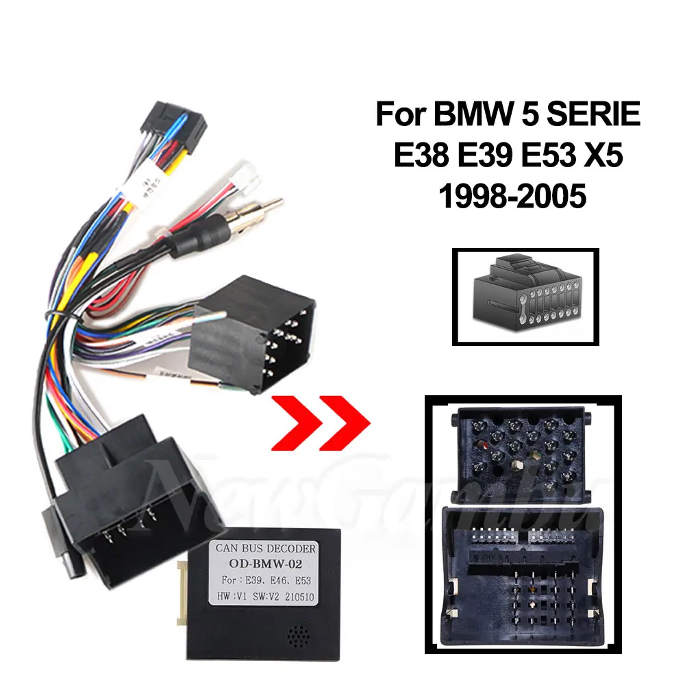 16 Pin For BMW E46 E39 E53 1998-2005 Canbus Cable Android Player Power Cable Audio Adaptor Dash Trim kit Facia Panel Radio Cable
16 Pin For BMW E46 E39 E53 1998-2005 Canbus Cable Android Player Power Cable Audio Adaptor Dash Trim kit Facia Panel Radio Cable