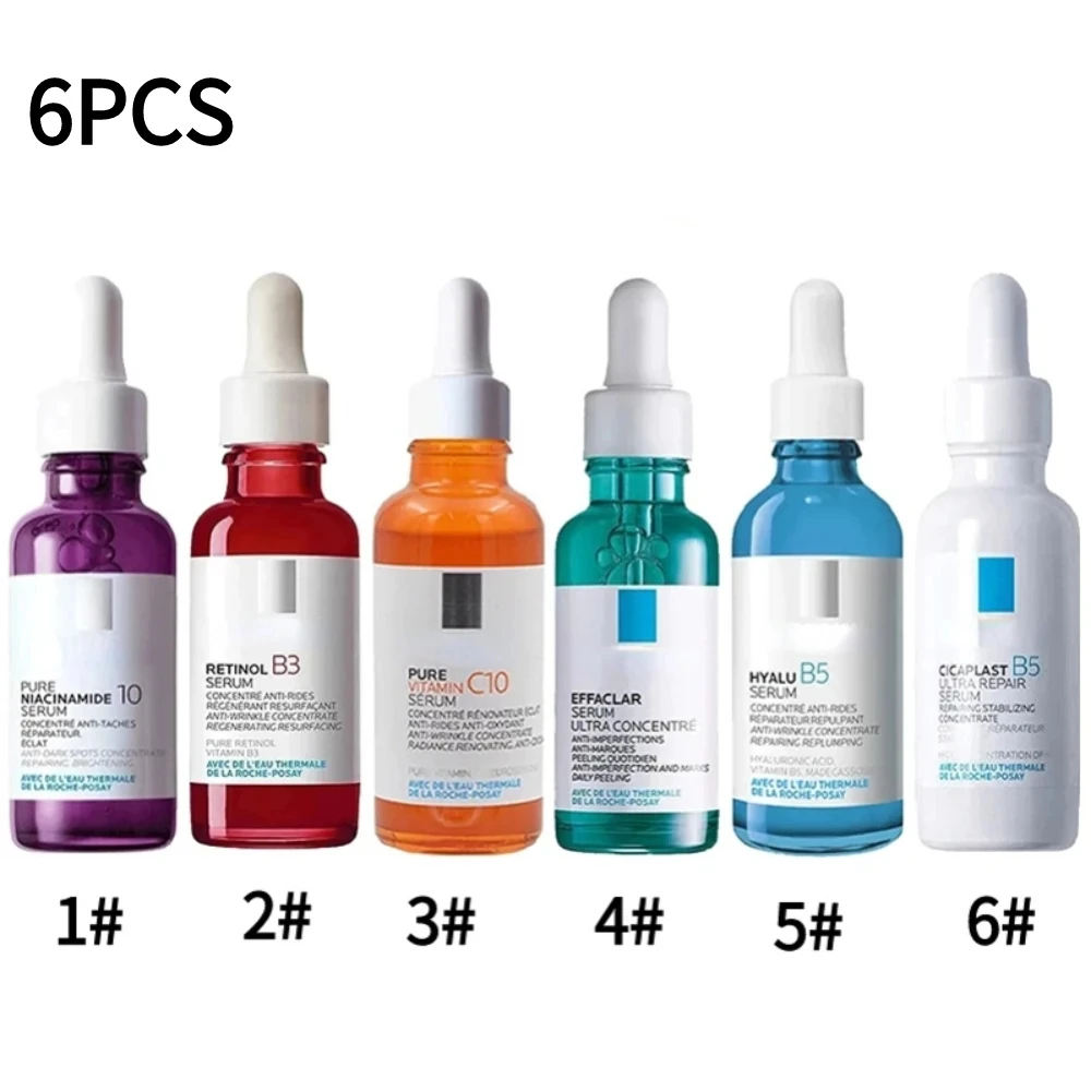 6PCS La Roche Effaclar Serum/Retinol B3/Hyalu B5/Vitamin C10/Niacinamide 10/Cicaplast B5/ Facial Serum Anti-aging Skin Care
6PCS La Roche Effaclar Serum/Retinol B3/Hyalu B5/Vitamin C10/Niacinamide 10/Cicaplast B5/ Facial Serum Anti-aging Skin Care