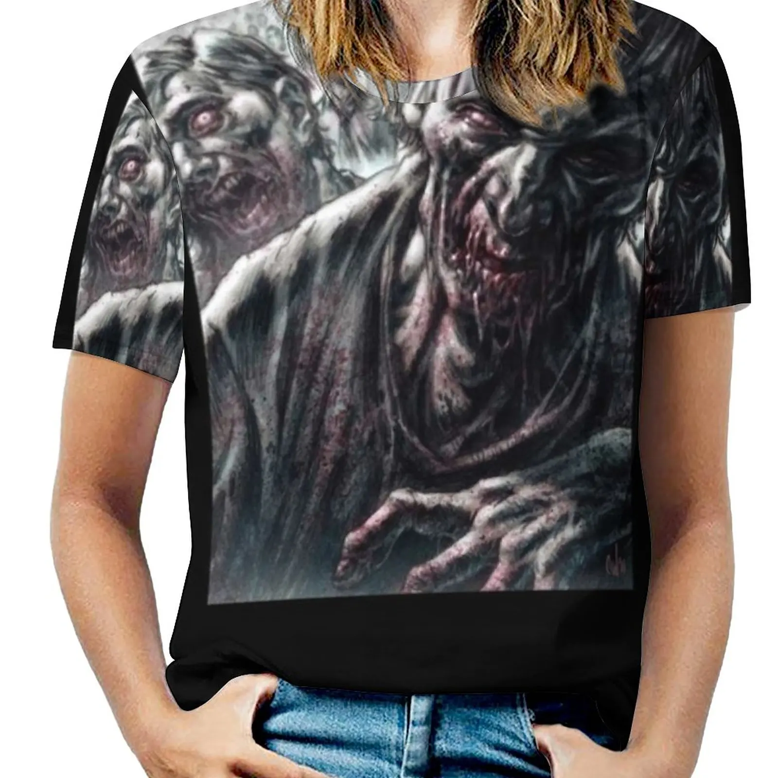 Zombie Horde Woman'S T-Shirt Spring And Summer Printed T Shirts Crew Neck Pullover Top Zombies Creepy Horror Undead Zombie
Zombie Horde Woman'S T-Shirt Spring And Summer Printed T Shirts Crew Neck Pullover Top Zombies Creepy Horror Undead Zombie
