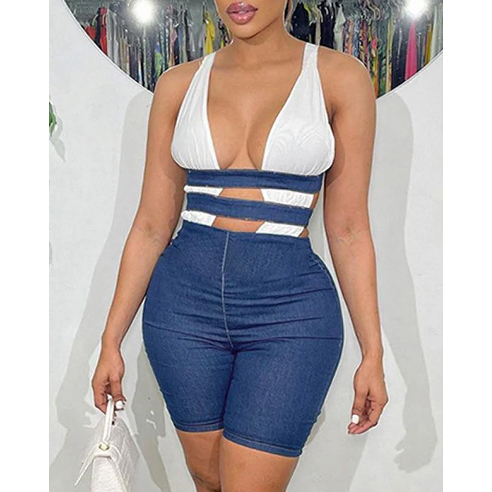Divasily 2022 New Fashion Sexy Skinny Cutout Backless Plunge Denim Patch Romper Street Women Rompers Bodycon Jumpsuit Body Femme
Divasily 2022 New Fashion Sexy Skinny Cutout Backless Plunge Denim Patch Romper Street Women Rompers Bodycon Jumpsuit Body Femme