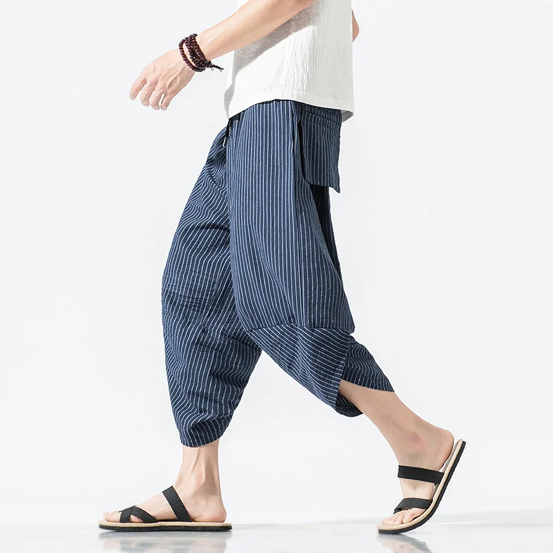 Chinese Style Harem Pants Men 2022 Summer Casual Striped Joggers Mens Pants Streetwear Cotton Calf-length Trousers Men
Chinese Style Harem Pants Men 2022 Summer Casual Striped Joggers Mens Pants Streetwear Cotton Calf-length Trousers Men