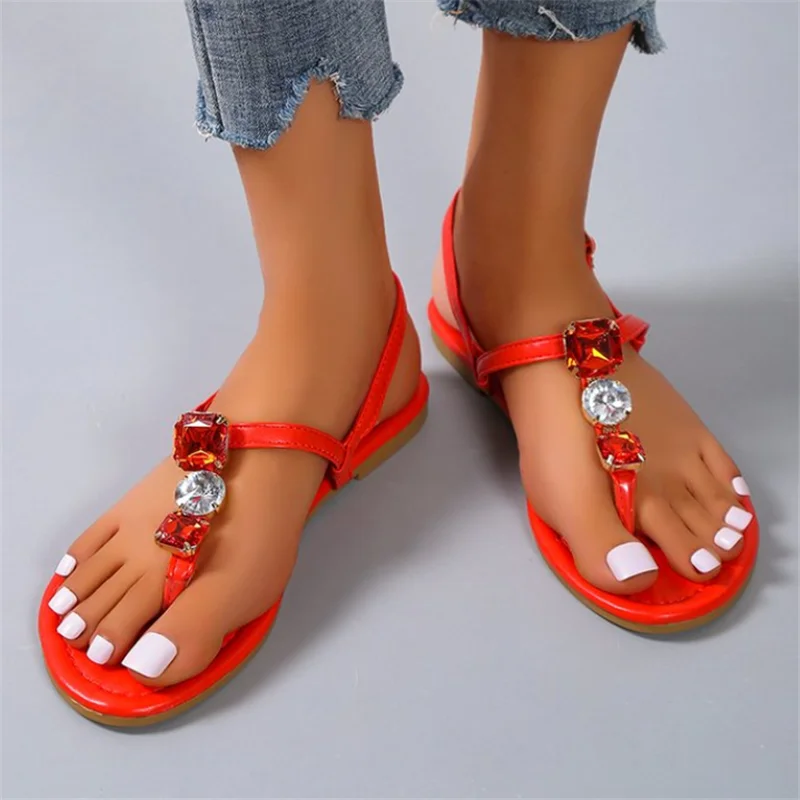 Size 36-43 Fashion Women's Ankle Buckle-strap Gladiator Sandals Summer New Rhinestone Crystal Clip Toe Female Flat Flip Flops
Size 36-43 Fashion Women's Ankle Buckle-strap Gladiator Sandals Summer New Rhinestone Crystal Clip Toe Female Flat Flip Flops