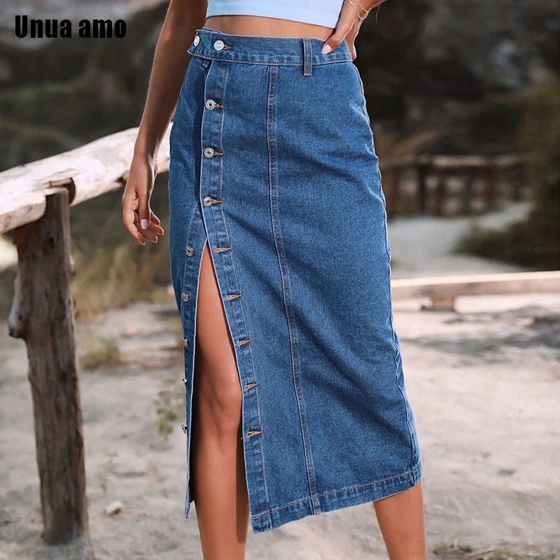 Irregular Split Skirt Women Denim Skirts Spring Summer Solid Color Casual A-line Vintage High Waist Botton Faldas Aeesthetic
Irregular Split Skirt Women Denim Skirts Spring Summer Solid Color Casual A-line Vintage High Waist Botton Faldas Aeesthetic