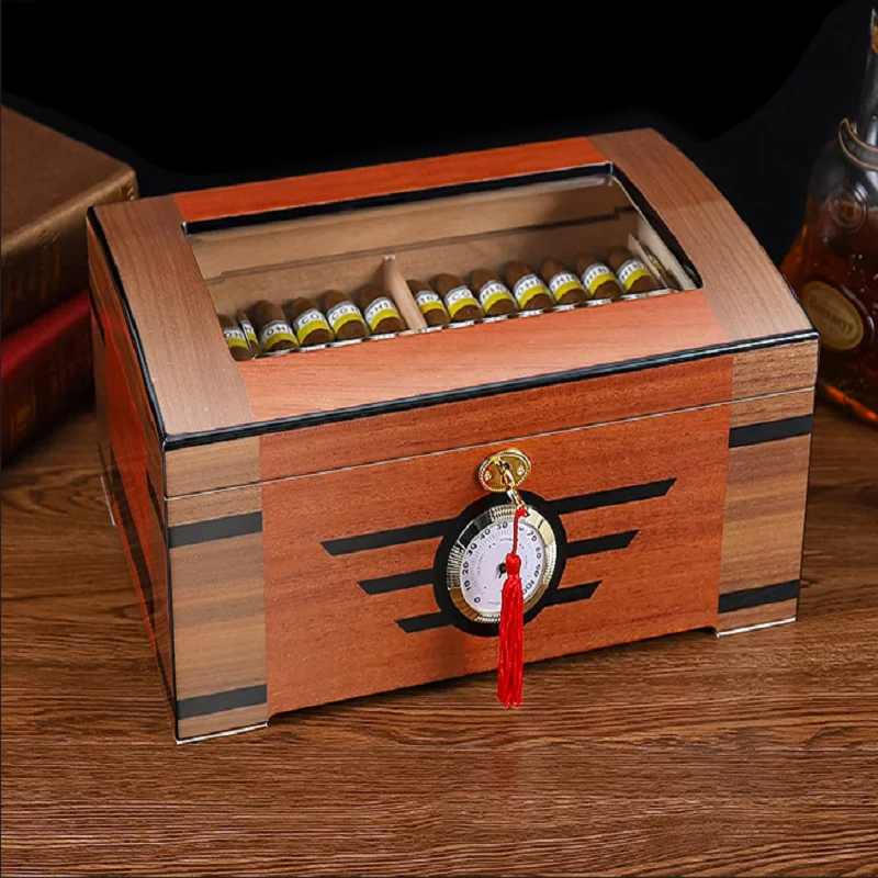 High grade CEDAR WOOD CIGAR moisture box double-layer skylight large capacity piano baking paint cigar humidification box
High grade CEDAR WOOD CIGAR moisture box double-layer skylight large capacity piano baking paint cigar humidification box