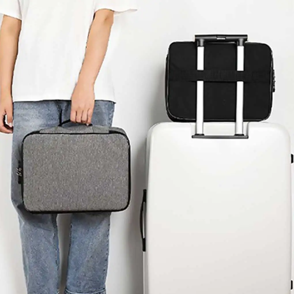 Document Storage Bag Tickets Certificate Moistureproof Waterproof Zipper Home Travelling Organizer Briefcase with Lock
Document Storage Bag Tickets Certificate Moistureproof Waterproof Zipper Home Travelling Organizer Briefcase with Lock