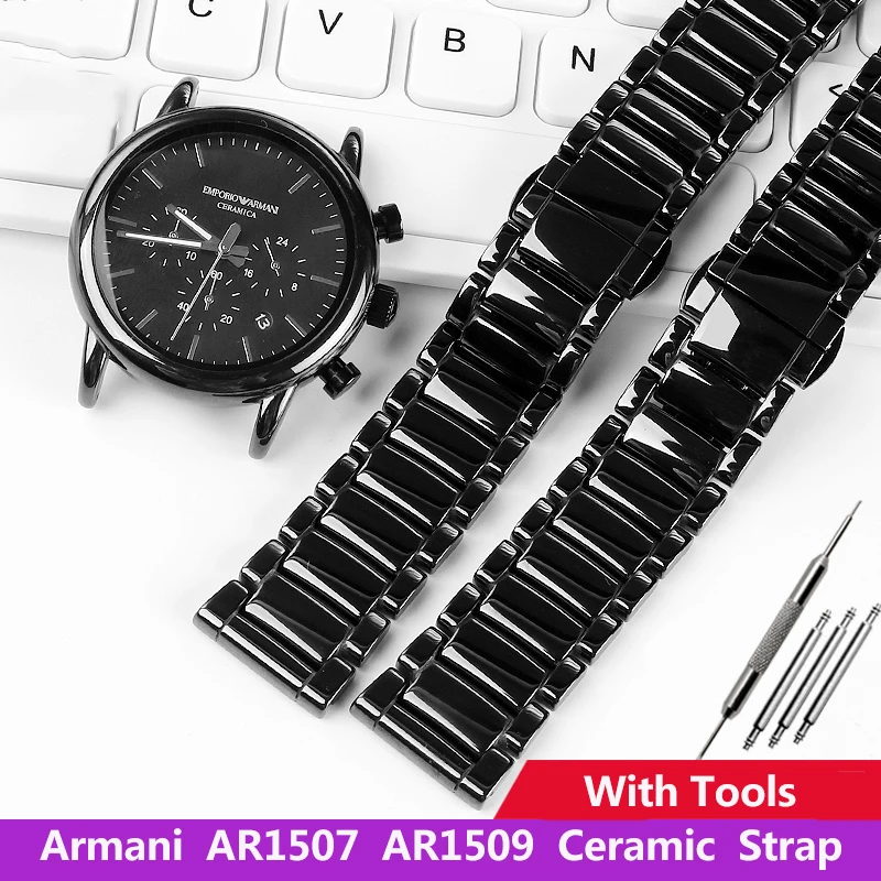 22MM High Quality Bright Ceramic Watch Band Watch Case For Armani AR1507 AR1509 Ceramic Strap Butterfly Clasp Men Bracelet Black
22MM High Quality Bright Ceramic Watch Band Watch Case For Armani AR1507 AR1509 Ceramic Strap Butterfly Clasp Men Bracelet Black