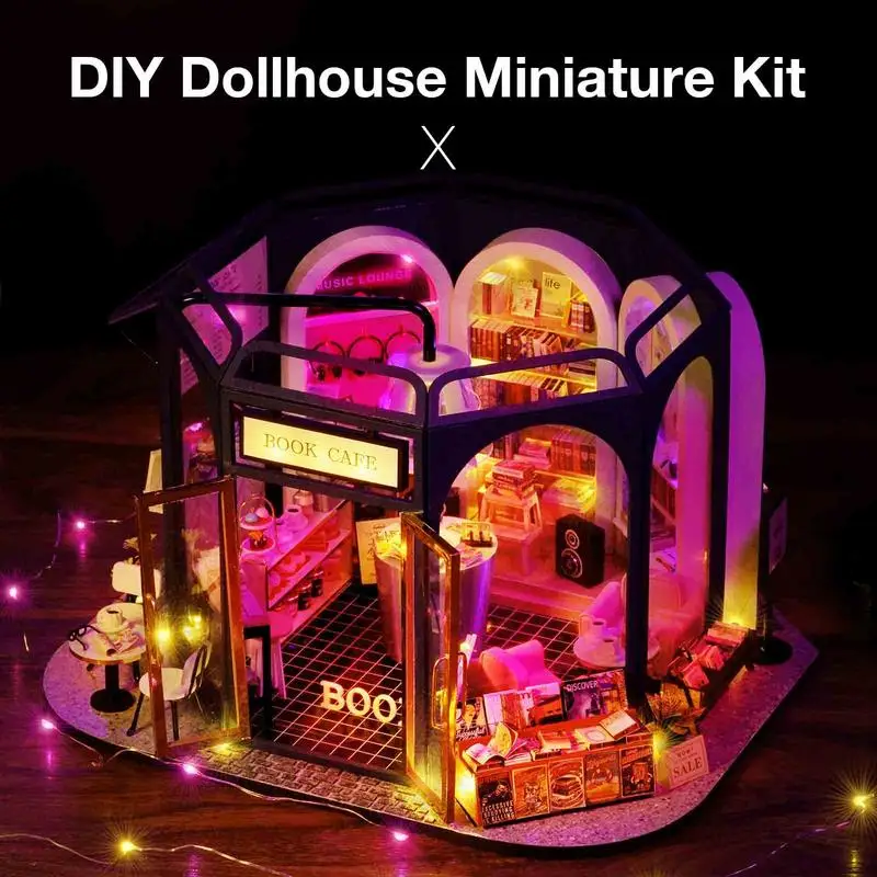DIY Dollhouse Kit Miniature Landscape Pin Reading Cafe Assembled Model Boys Girls DIYHut Assembled Toys Children Birthday Gifts
DIY Dollhouse Kit Miniature Landscape Pin Reading Cafe Assembled Model Boys Girls DIYHut Assembled Toys Children Birthday Gifts