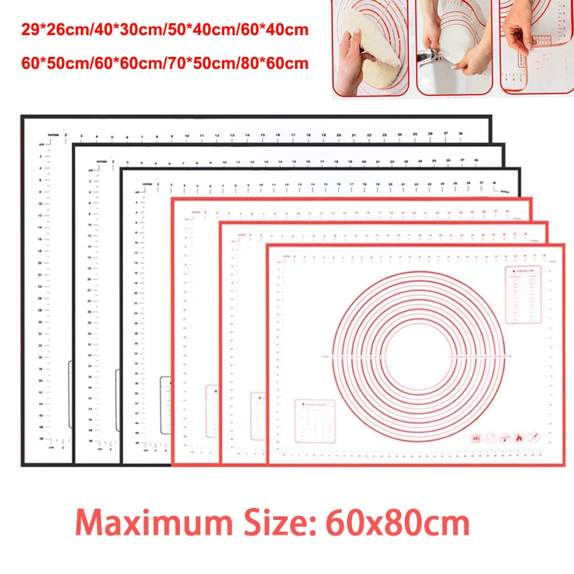 Reusable Silicone Baking Mat Eco-Friendly Mat For Rolling Dough Pad Large Non-stick Oven Patisserie Baking Accessories Tools
Reusable Silicone Baking Mat Eco-Friendly Mat For Rolling Dough Pad Large Non-stick Oven Patisserie Baking Accessories Tools