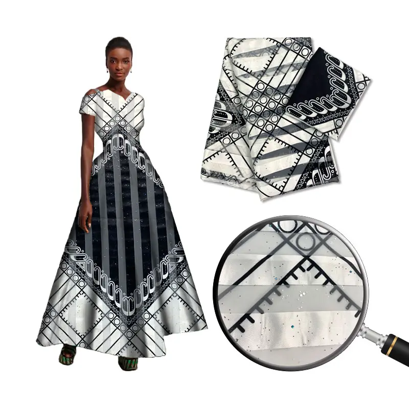4+2 Yards African Silk Fabric High Quality Sequins Lace Organza Fabric Ribbon Silk Material In White And Black Color
4+2 Yards African Silk Fabric High Quality Sequins Lace Organza Fabric Ribbon Silk Material In White And Black Color