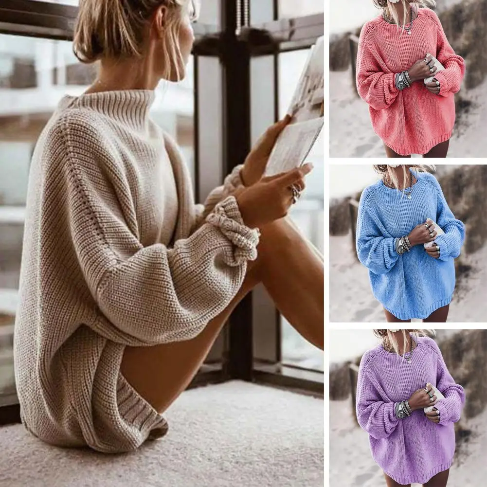 Stylish Knitted Sweater Solid Color Anti-freeze Breathable Lady Solid Color Loose Fit Pullover Sweater Top
Stylish Knitted Sweater Solid Color Anti-freeze Breathable Lady Solid Color Loose Fit Pullover Sweater Top