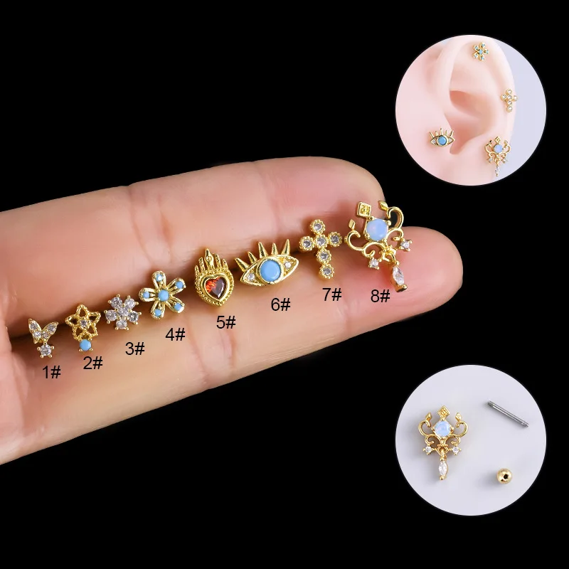1PC Stud Earring for Women Earrings Fashion 16G Stainless Steel Butterfly Eye Cross Ear Studs Screw Piercing Jewelry
1PC Stud Earring for Women Earrings Fashion 16G Stainless Steel Butterfly Eye Cross Ear Studs Screw Piercing Jewelry