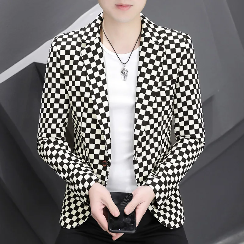 HOO 2022 Men's Autumn New Square Printed blazer Handsome Youth Fashion Casual All-Matching blazer
HOO 2022 Men's Autumn New Square Printed blazer Handsome Youth Fashion Casual All-Matching blazer