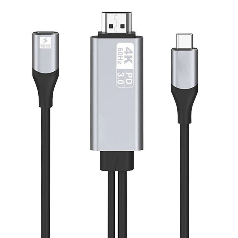New Type-C To HDMI-Compatible HDTV Cable USB-C PD 3.0 Female Power Supply 4K60HZ Cable Mobile TV Conversion Cable Lenth 1.8M
New Type-C To HDMI-Compatible HDTV Cable USB-C PD 3.0 Female Power Supply 4K60HZ Cable Mobile TV Conversion Cable Lenth 1.8M